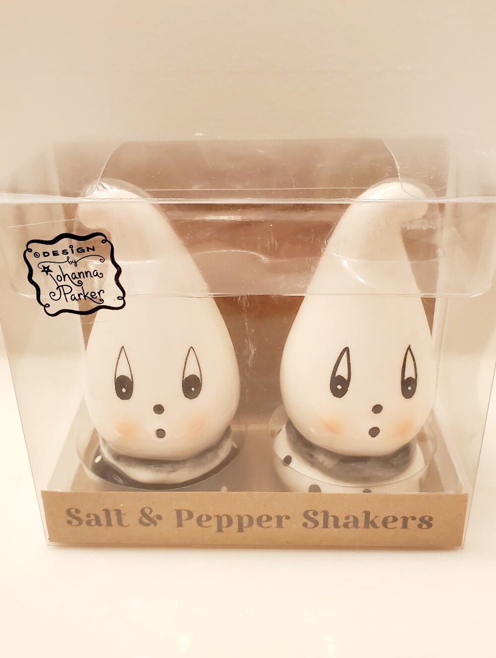 Johanna Parker White Ghost Salt & Pepper Shakers - Set of 2, New